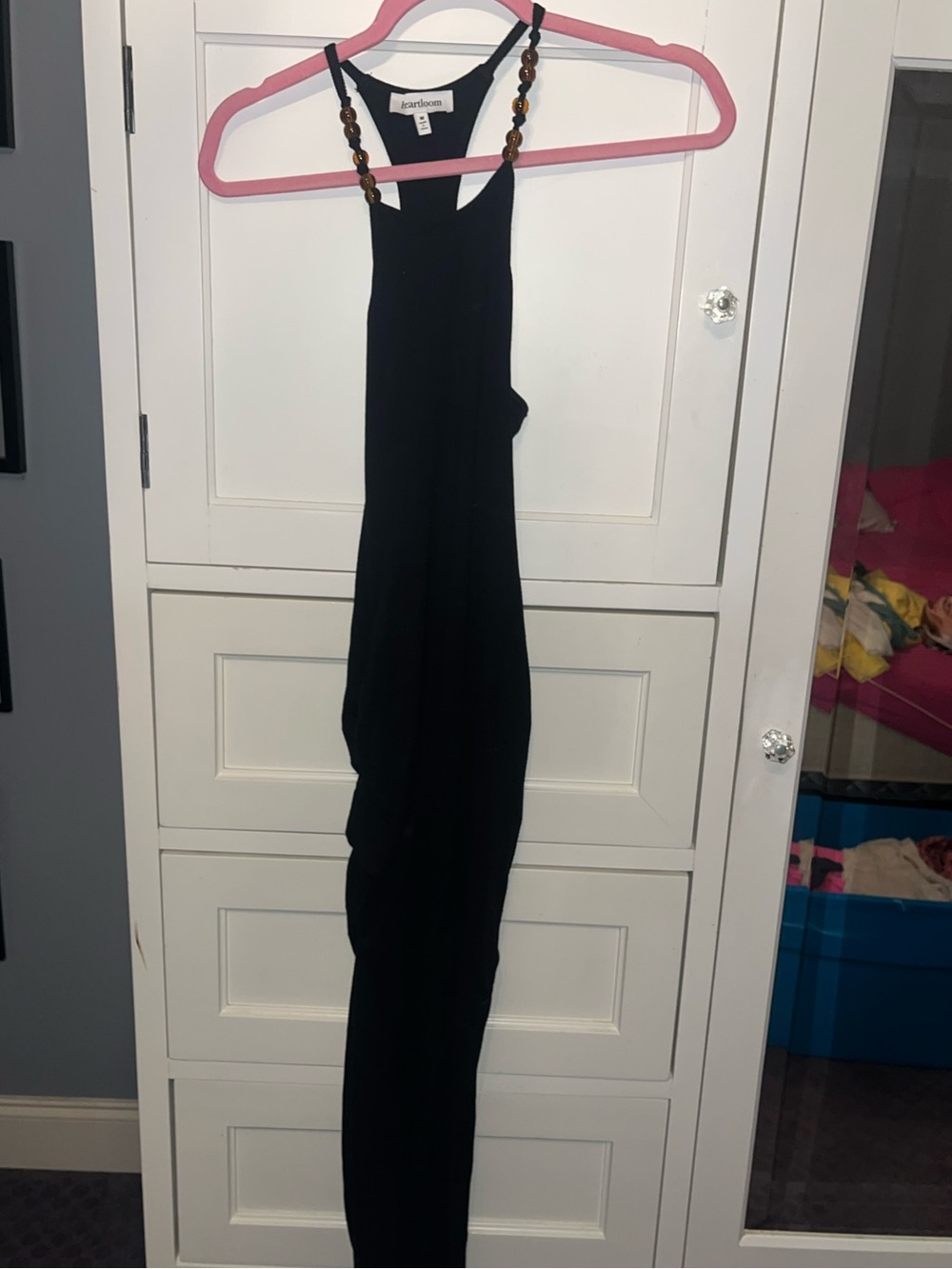 Heartloom Black Maxi Dress with Beaded Straps